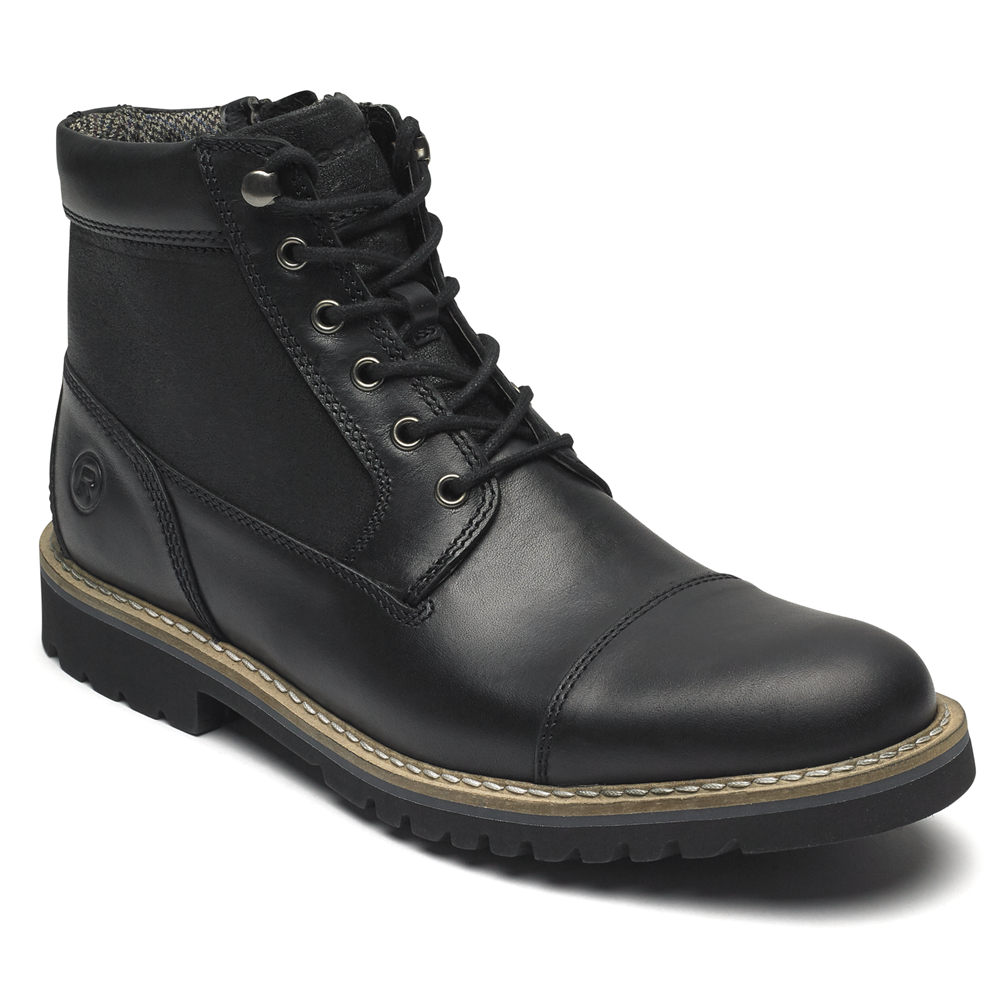 Botas Rockport Homem Pretas - Marshall Rugged Inside Zip - 01495LIQE